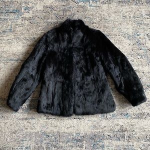 Vintage Black rabbit fur coat